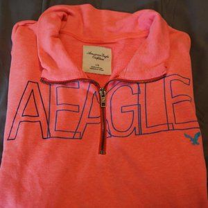 Hot Pink AE half zip sweatshirt